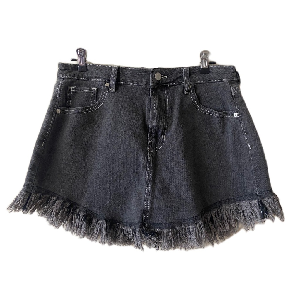 Black Jean Skirt - Size Medium